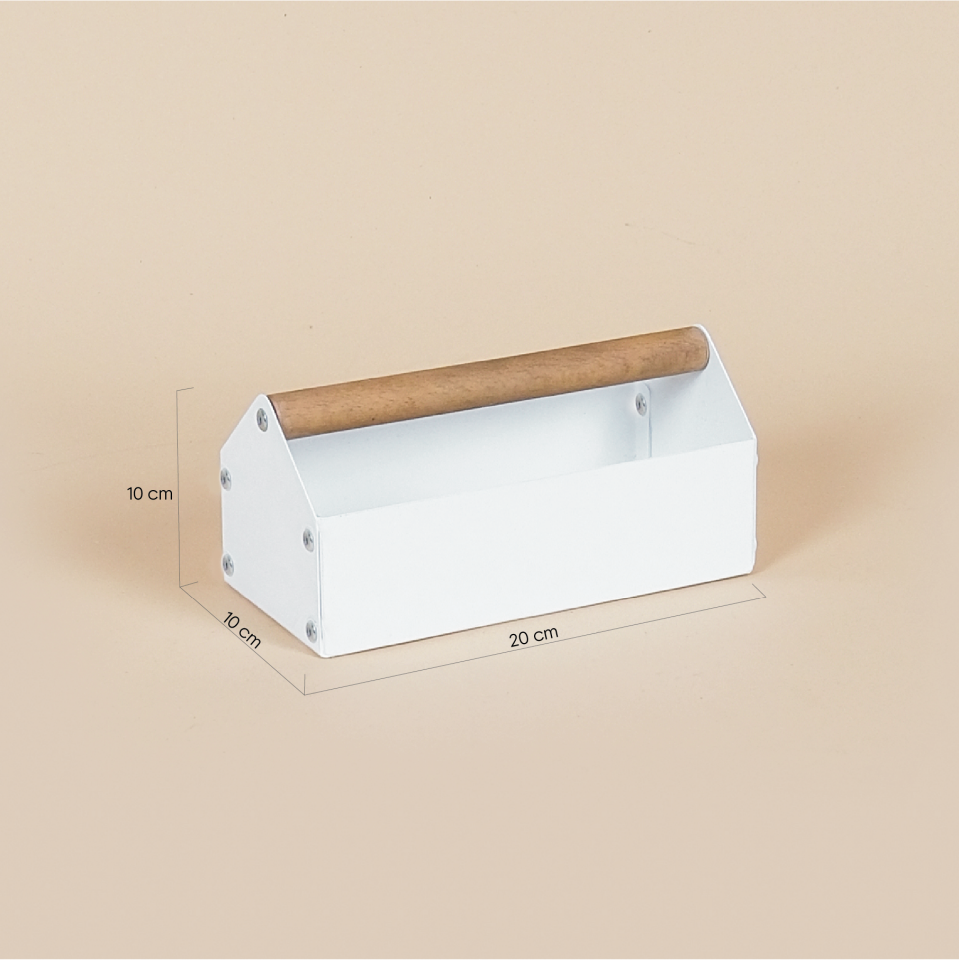MIDBOX KUTU | Ahşap Saplı Metal Kutu Siyah