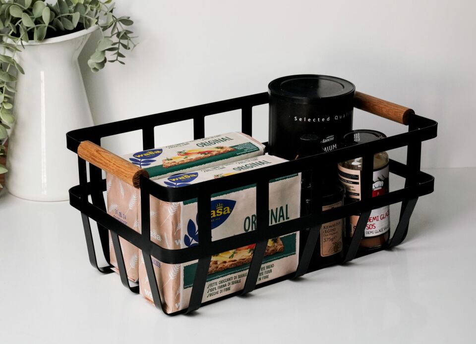 HNH-500 METAL SEPET | Ahşap Saplı Tel Örgü Sepet