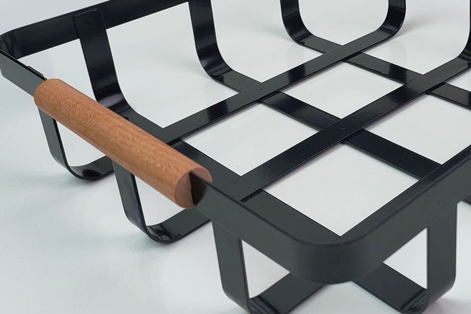 HNH-501 METAL SEPET | Ahşap Saplı Örgü Meyve Sepeti