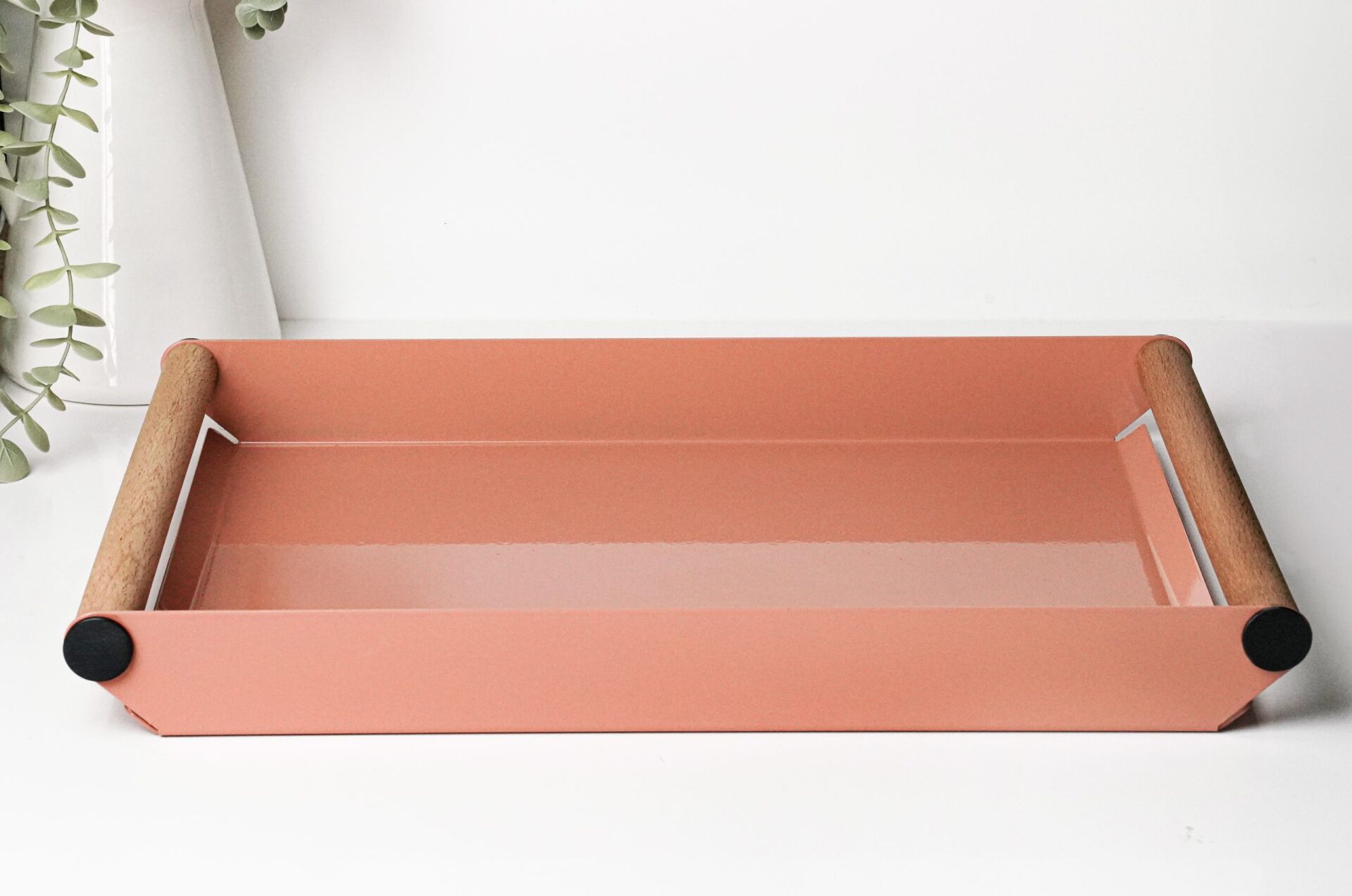 HNH-700 METAL TEPSİ | Ahşap Kulplu Pastel Servis Tepsisi