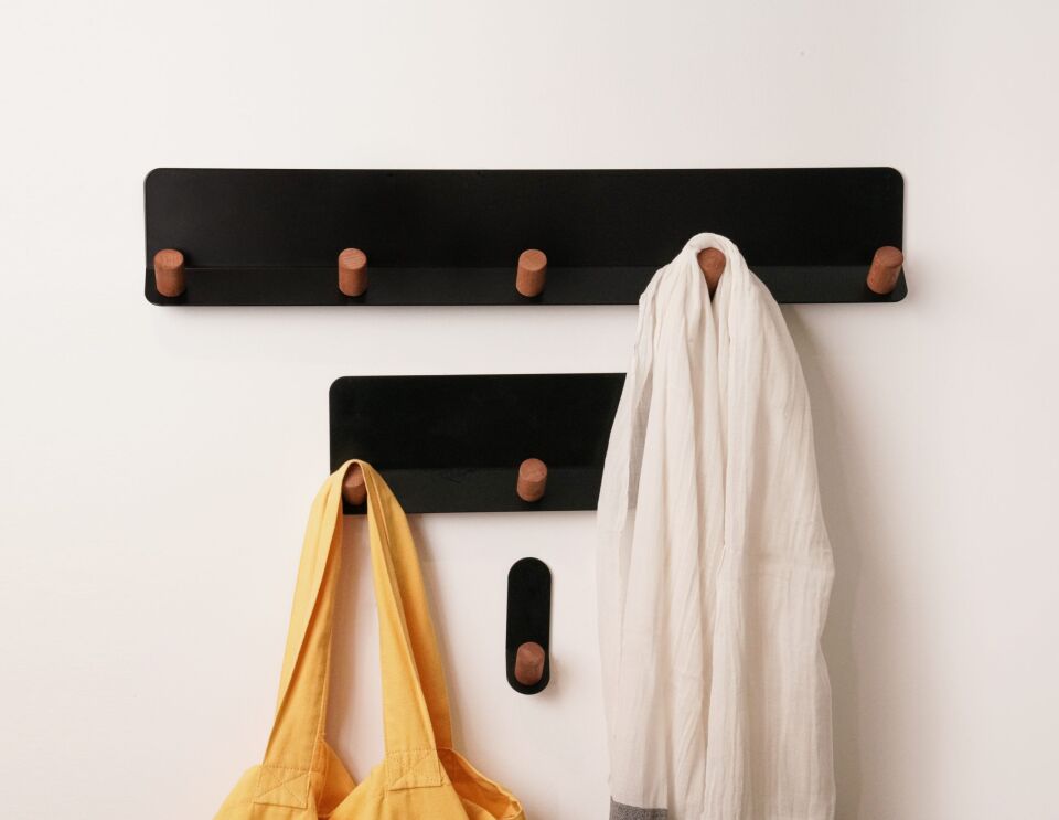 HNH-601 ASKILIK | Ahşap Kancalı Metal Duvar Askılığı