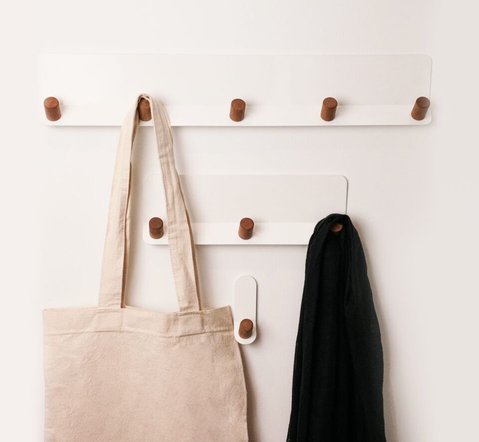 HNH-601 ASKILIK | Ahşap Kancalı Metal Duvar Askılığı