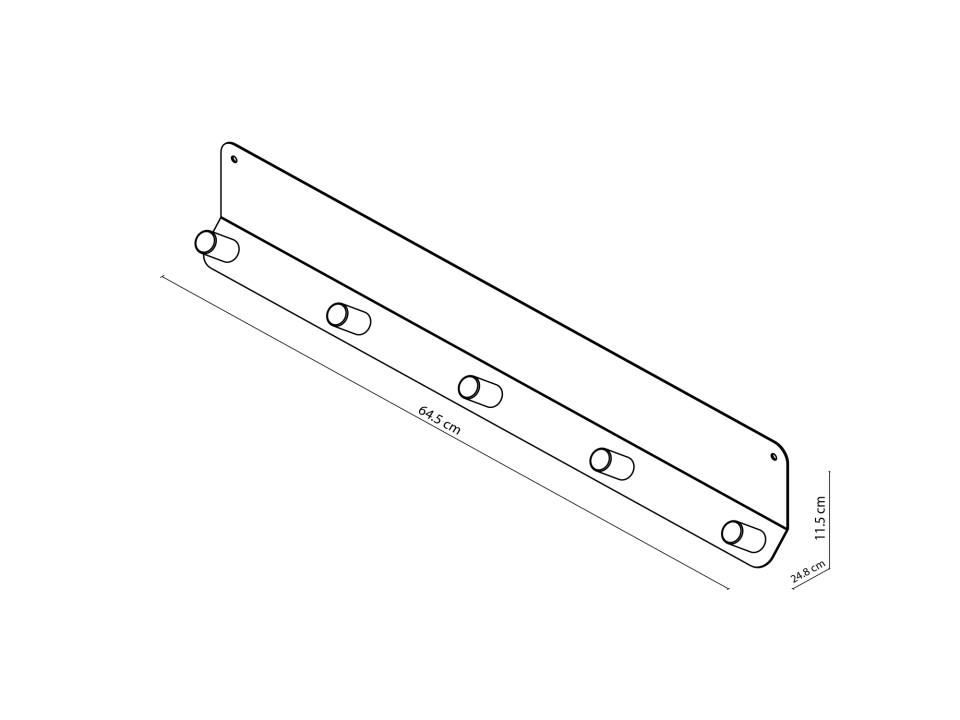 HNH-601 ASKILIK | Ahşap Kancalı Metal Duvar Askılığı