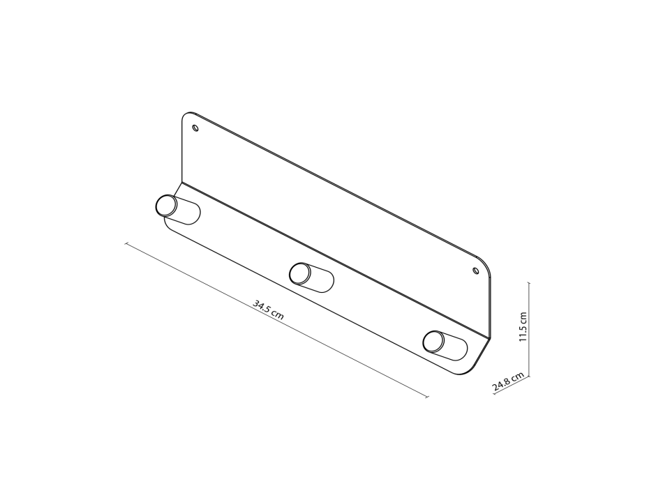HNH-601 ASKILIK | Ahşap Kancalı Metal Duvar Askılığı