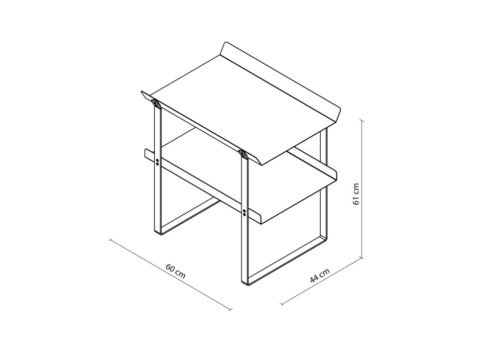 HNH-100 SEHPA | İki Katlı Metal Yan Sehpa