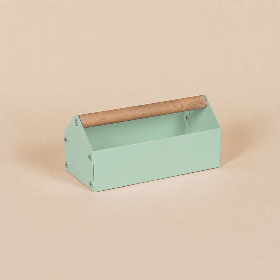 MIDBOX KUTU | Ahşap Saplı Metal Kutu Mint Yeşil