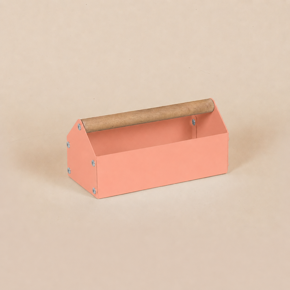 MIDBOX KUTU | Ahşap Saplı Metal Kutu - Beyaz