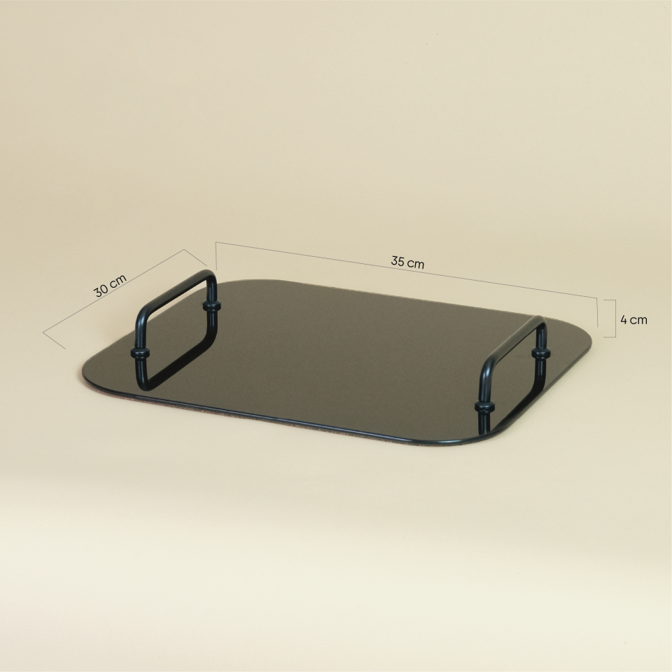 FLAT TEPSİ | Küçük Cam Tepsi - Beyaz