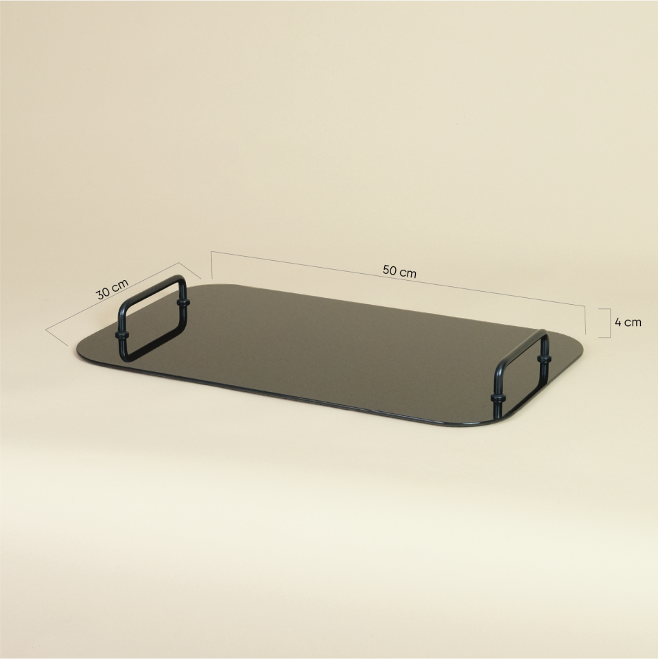 FLAT TEPSİ | Büyük Cam Tepsi - Beyaz