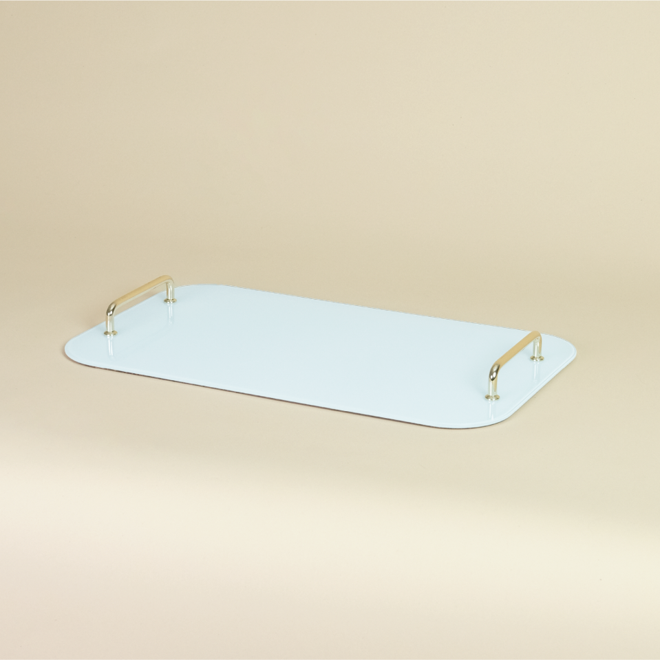 FLAT TEPSİ | Büyük Cam Tepsi - Beyaz