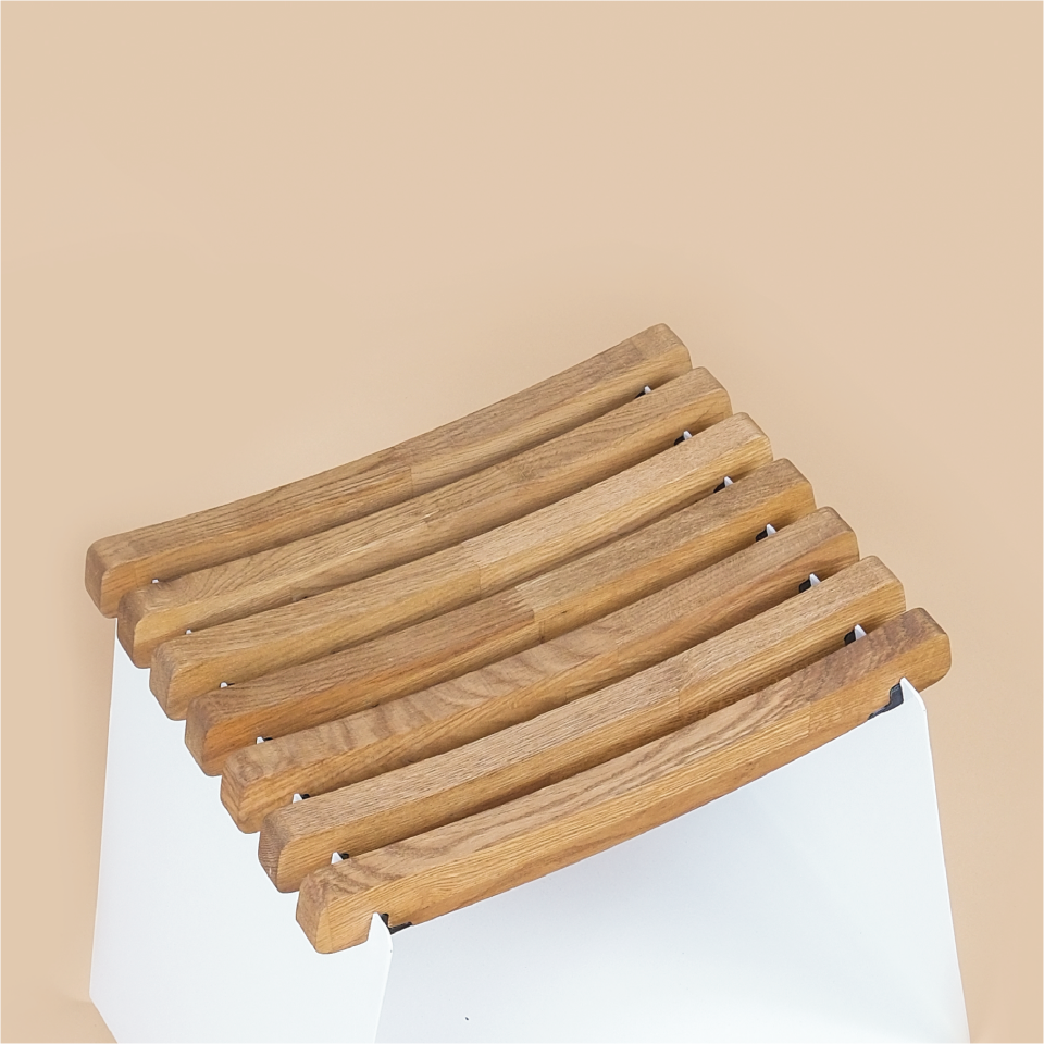 WAVE TABURE | AHŞAP METAL TABURE - Beyaz